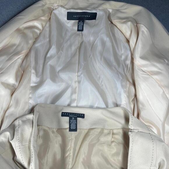Apostrophe Two Piece Women's Beige Blazer Size 12 & Woman’s Skirt size 10 - Picture 5 of 9